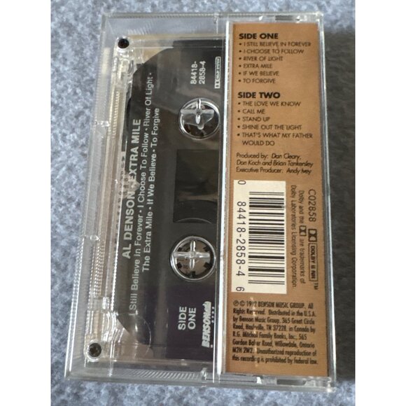 Al Denson "The Extra Mile" Vintage 1992 Christian Music Cassette Tape with Origi - Picture 2 of 7